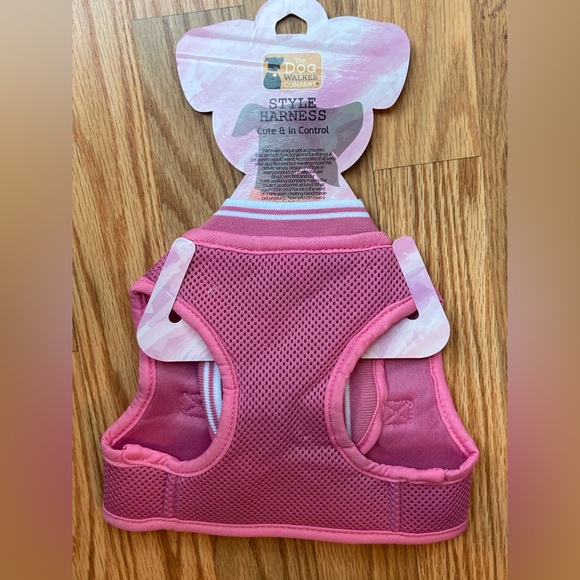 The Dog Walker Mesh Harness Pink w/ White Trim 10-12lbs Medium Walking Walk NEW - Picture 6 of 8